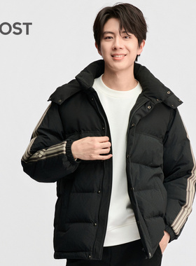 MOST/姆氏德冬季连帽羽绒服男休闲时尚织带白鸭绒外套C54337160