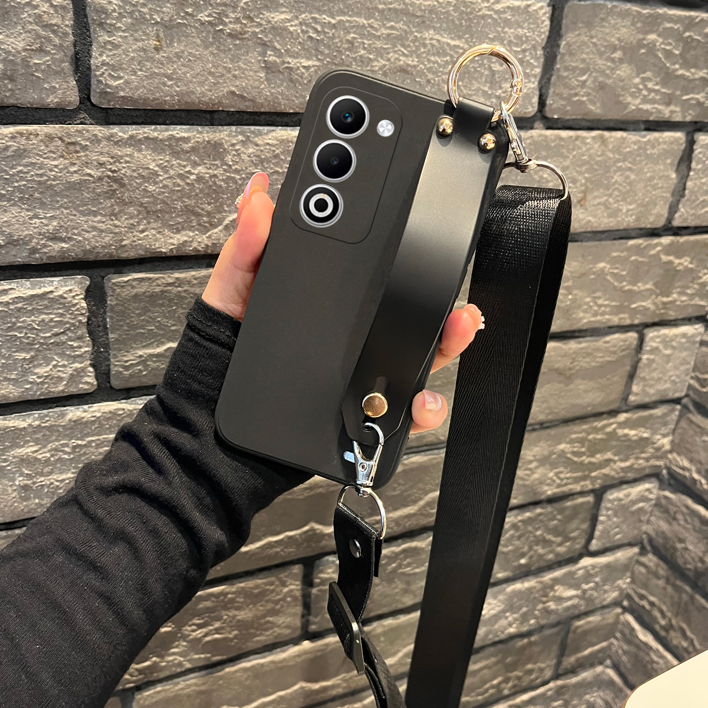 适用oppoa6i女可斜挎绳腕带软壳