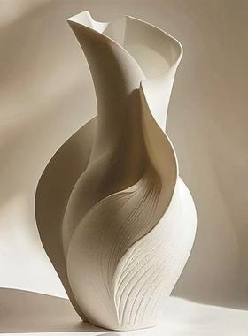 绝美艺术花瓶ins风艺术陶瓷花瓶黑色客厅桌面高颜值摆件民宿样板