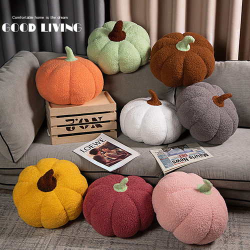 真田森源坐垫抱枕PP棉泰迪绒南瓜