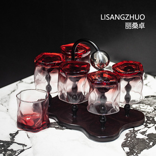 威士忌酒杯洋酒杯复古高颜值玻璃杯鸡尾酒杯家用啤酒杯红酒杯套装