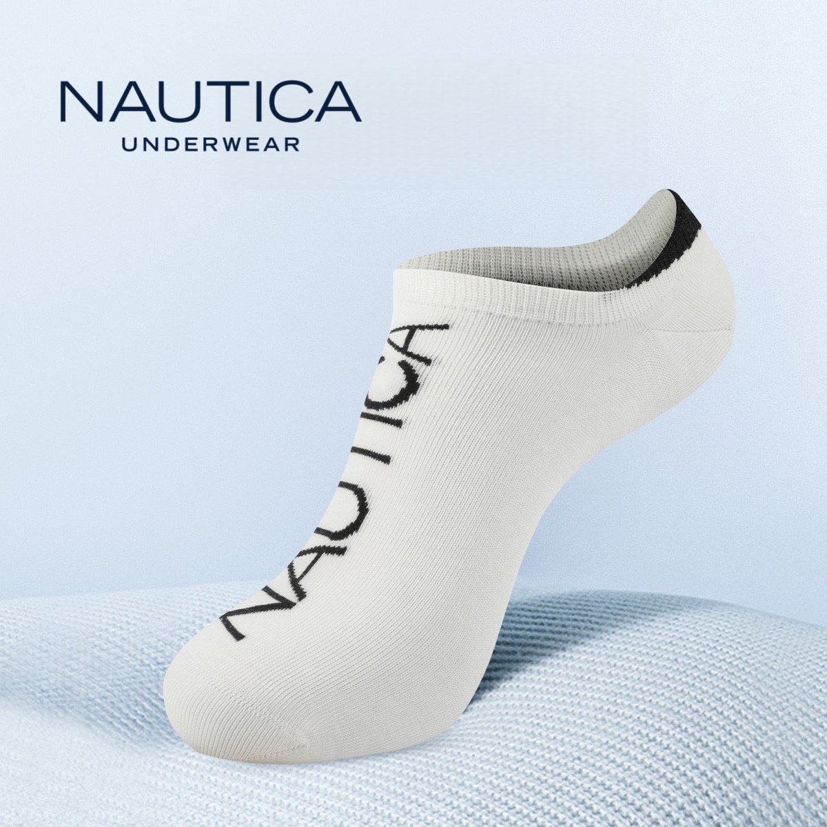 Nautica Underwear 商务男士船袜浅口白色短袜不掉跟防滑跑步袜子,女士内衣/男士内衣/家居服,船袜,淘宝优惠券,粉丝福利购,淘宝优惠卷