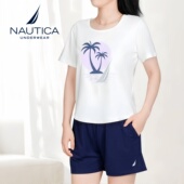 Underwear 女士轻奢睡衣套装 成人短袖 Nautica 短裤 凉感家居服2件