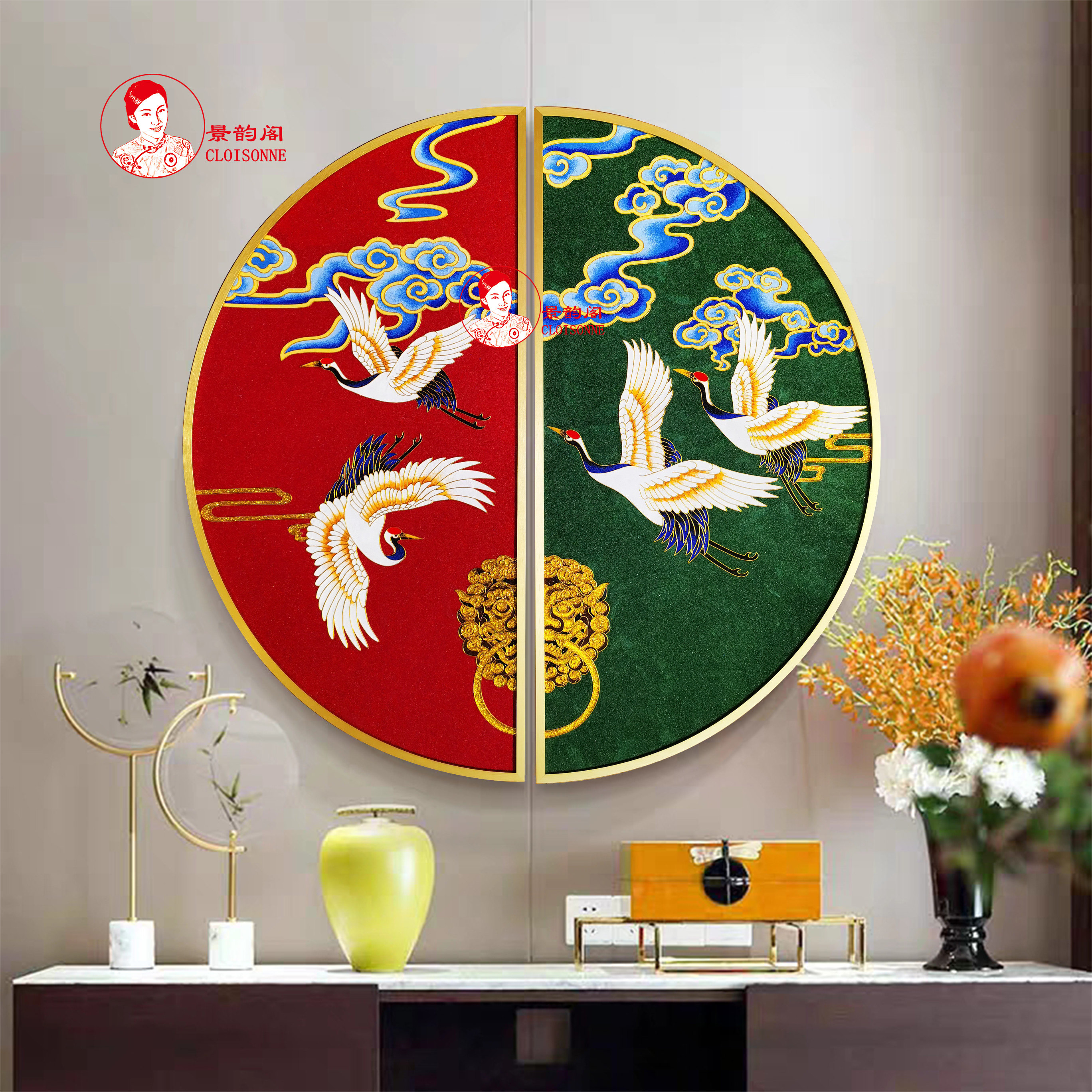 贺祥瑞 景泰蓝掐丝珐琅画diy材料包 非遗手工 吉祥寓意半圆装饰画