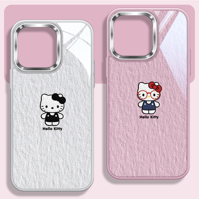 凯蒂猫不包镜头框玻璃手机壳