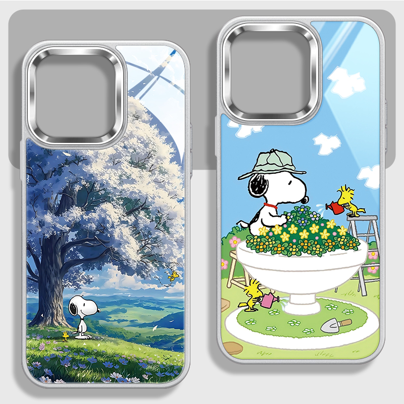 春日史努比不包镜头玻璃手机壳