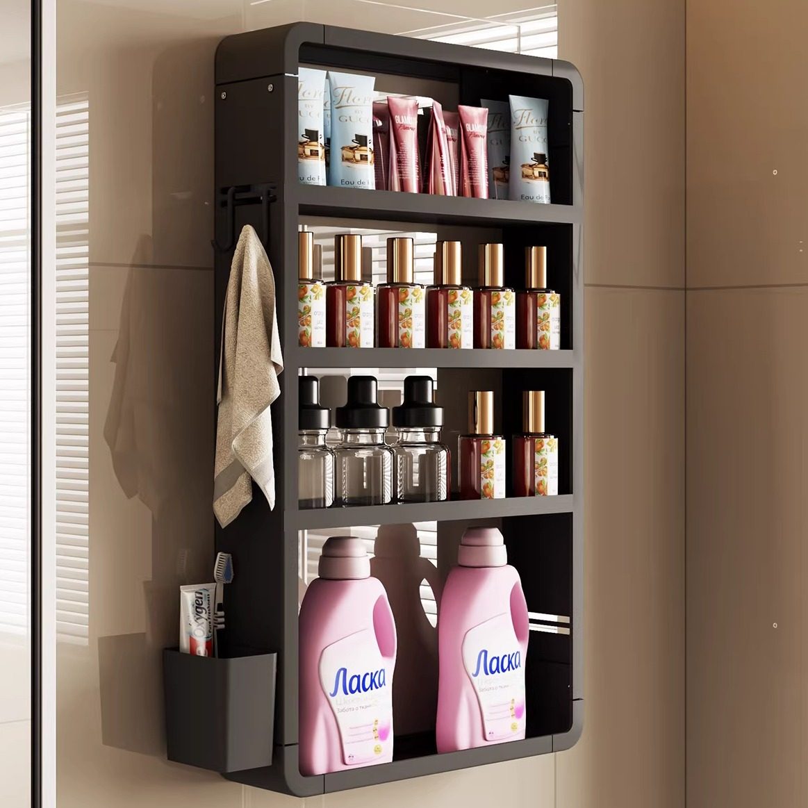 卫生间置物架洗手间浴室厕所免打孔壁挂式收纳架子洗漱台墙上收纳,收纳整理,整理架/置物架/收纳架,淘宝优惠券,粉丝福利购,淘宝优惠卷