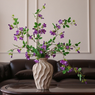 仿真花单枝凌霄花假花牵牛花婚庆装饰品海棠花藤背景造型插花摆设