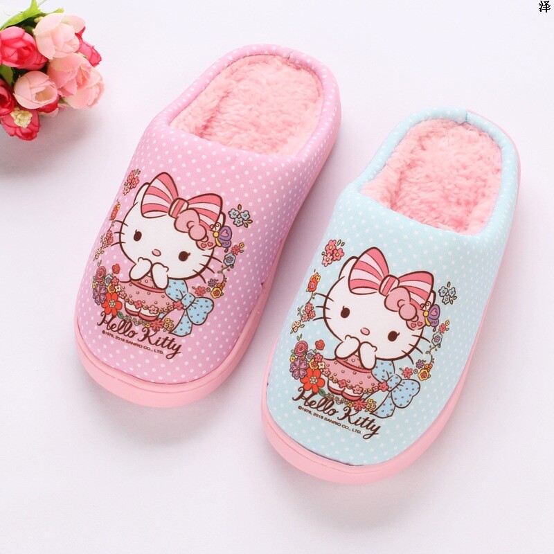 HELLOKITTY Hello Kitty 2018 Winter new 5-12 children girl princess Cotton slippers 219743in the Shoes/Baby Shoes/Parent-child shoes , Slippers  category - from Buy2taobao.com to provide professional Taobao agent buy service