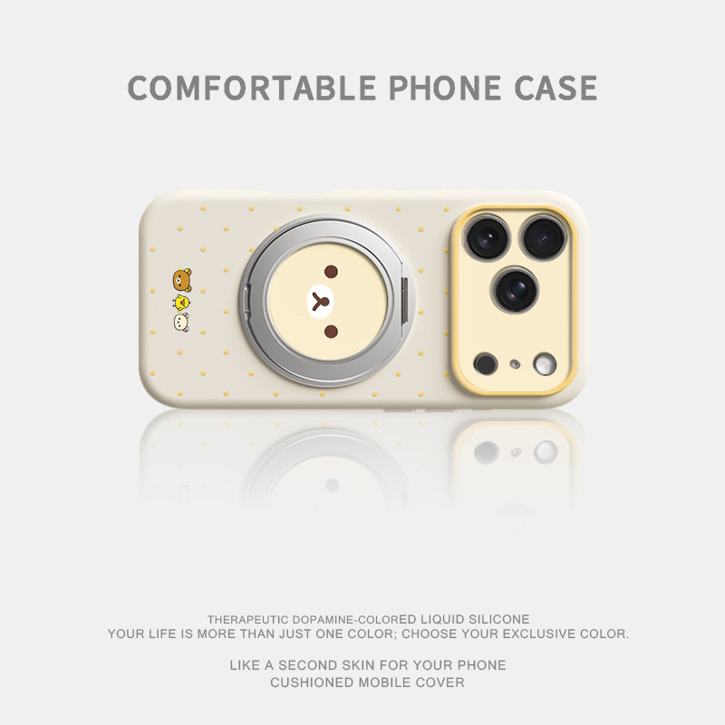 小轻松熊适用苹果17promax手机壳新款iphone16pro镜头全包15液态硅胶14防摔软壳简约360旋转磁吸支点壳女13pm