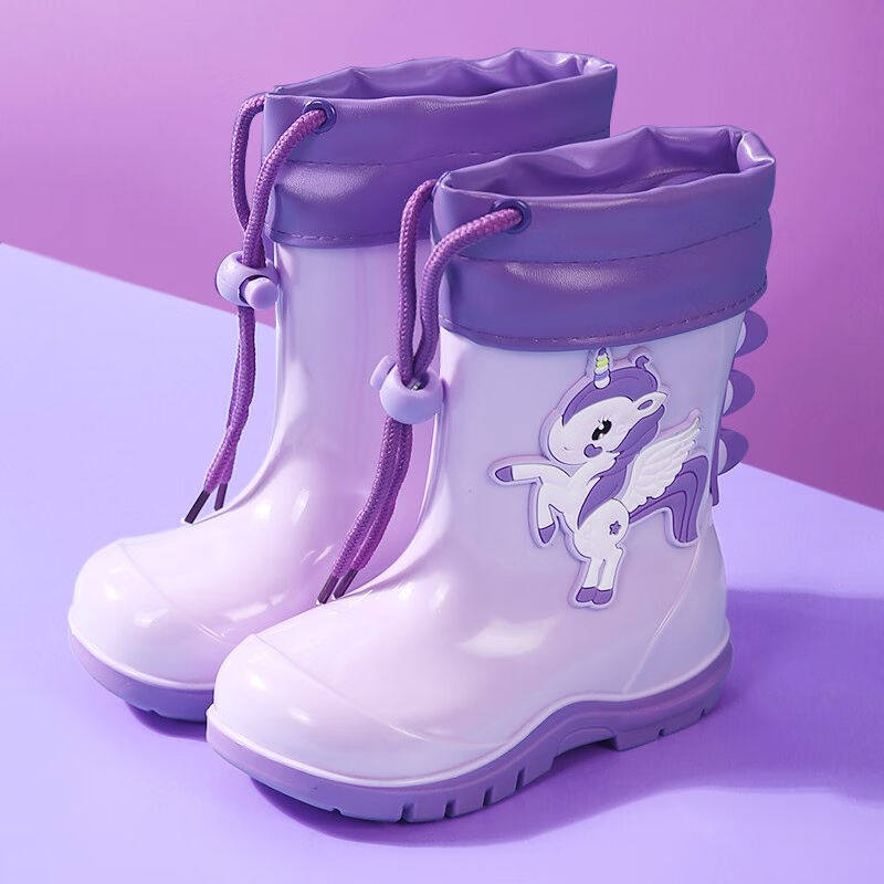 儿童雨鞋女童防滑水鞋中大童雨靴男童中筒耐磨雨水鞋卡通轻便胶鞋