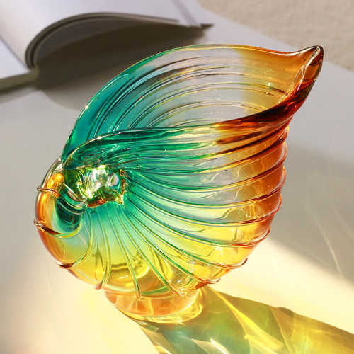 2025新款玻璃海螺花瓶摆件