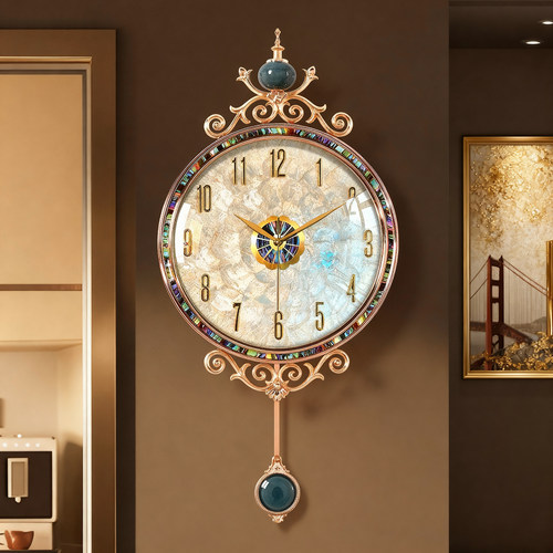 轻奢欧式家用客厅静音挂钟