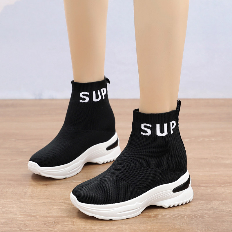 Weaver Autumn Korean Edition Bootie Diddy Stretch socks The increase in Muffin The thickness of the bottom Wild black gym shoesin the Women's Shoes, Low shoes  category - from Buy2taobao.com to provide professional Taobao agent buy service