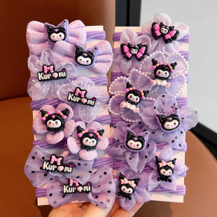 儿童发绳库洛米发饰女童皮筋扎头绳不伤发女孩发圈蝴蝶结可爱头饰