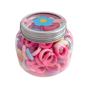 儿童毛巾圈发绳小女孩高弹力皮筋不伤发宝宝糖果发圈新款罐装头绳