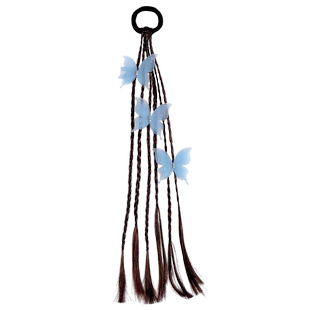 儿童假发麻花辫子发圈甜酷拳击辫皮筋小女孩高马尾蝴蝶结头绳发饰