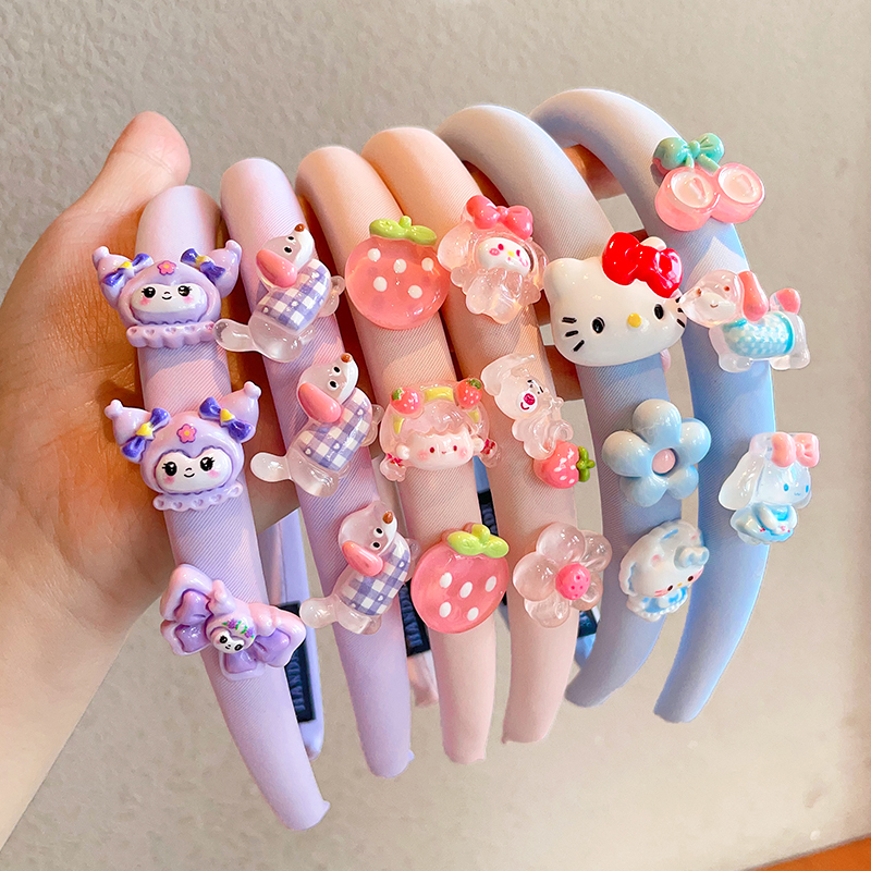 2025新款儿童海绵发箍新款小女孩高颅顶压发卡不勒头箍库洛米头饰