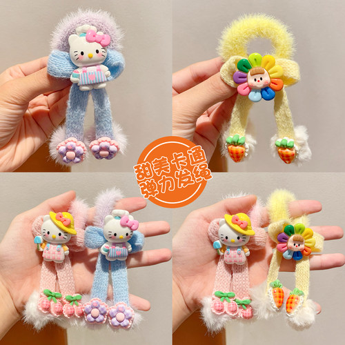 儿童发圈女童毛绒高弹力发绳头饰