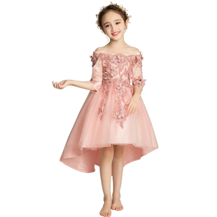 儿童晚礼服公主裙女童小花童婚纱高端新款气质高贵洋气连衣裙秋冬