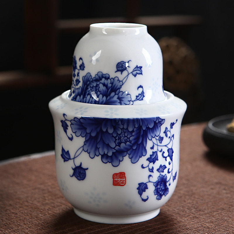 景德镇陶瓷温酒器白酒黄酒清酒壶酒杯暖热烫醒酒壶二两装定logo