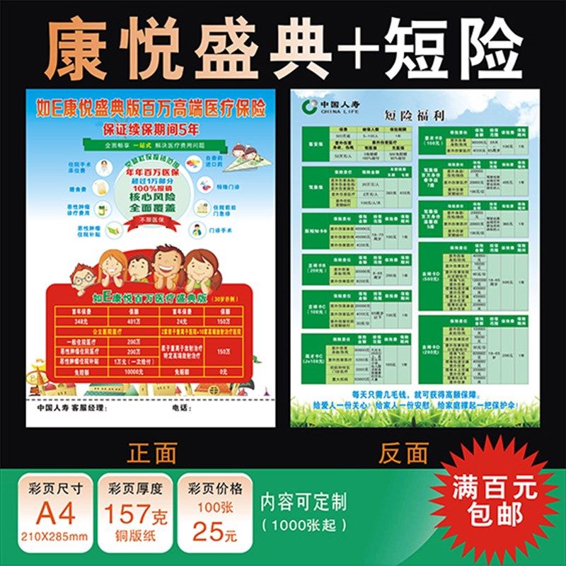 国寿中国人寿如E康悦盛典版2021彩页短险意外险彩页宣传单江苏版