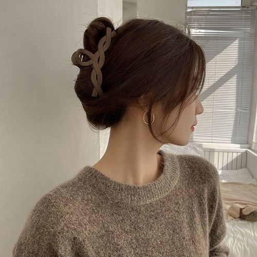 韩版磨砂款式麻花时尚大号发抓夹子新款后脑勺发卡夹子头饰发夹