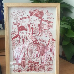 财神木雕版 实木榉木 木刻板 水印年画 雕版 可定制 国学活字印刷