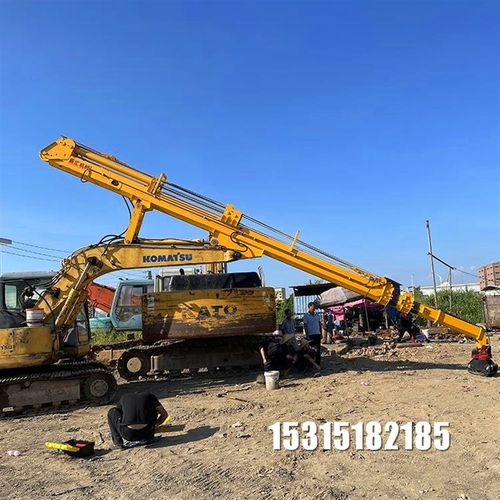 工程机械加长臂挖机三节高速深井工程施J工拉山机挖掘机伸缩臂厂