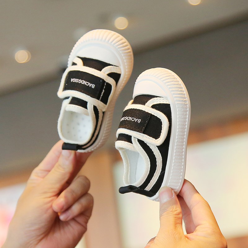 宝宝学步鞋百搭小白鞋幼童帆布鞋男女小童单鞋软底防滑婴儿鞋子