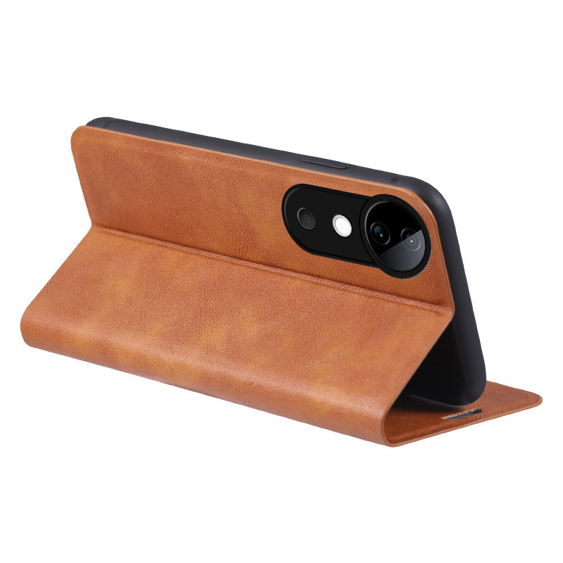 适用于vivos19手机壳皮套真皮vivis19pro前后对吸保护套5G镜头全包V2364A防摔复古超薄支架2362老人款s19pro