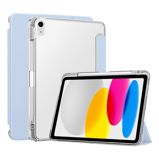 适用iPad10保护套ipada2696平板电脑a2602ipad9保护壳a2270ipad8透明2197ipad7带笔槽1893软硅胶1822防摔三折