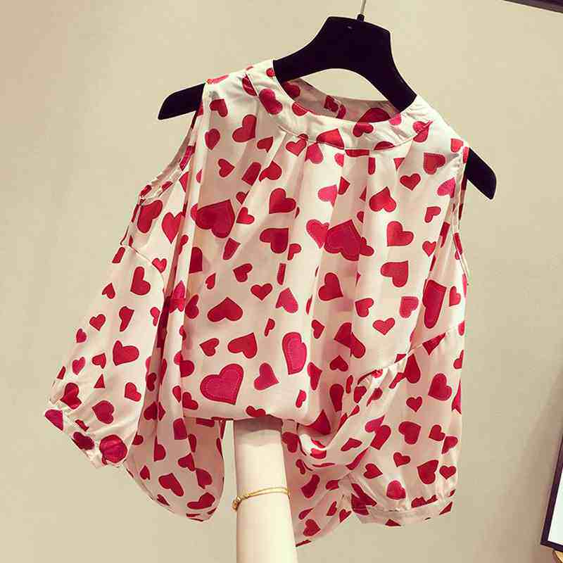 Short sleeved summer 2019 new pattern Korean Edition Easy Ultra cents Western style one word strapless love jacketin the Women's clothing/Boutique , Shirt  category - from Buy2taobao.com to provide professional Taobao agent buy service