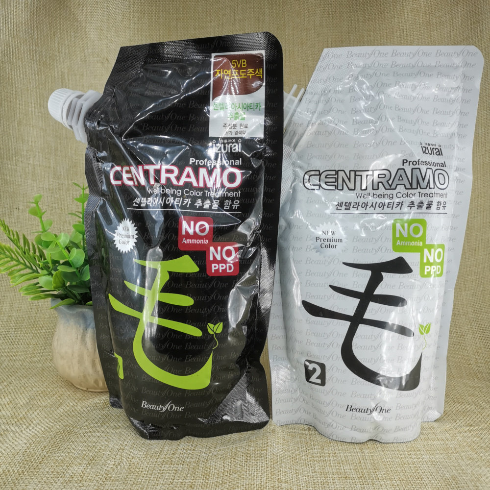 原装韩国积雪草植物防低敏染发膏无氨天然墨鱼汁染发剂不含PPD