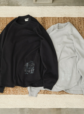 HavenYard 弧形下摆插袋设计宽松重磅300g长袖T恤