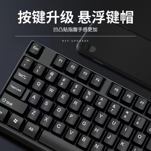 电脑台式 双飞蛇无线键盘鼠标套装 笔记本办公静音USB机械手感有线