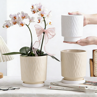 蝴蝶兰陶瓷花盆高级感家用室内装 饰简约兰花盆多肉专用盆清仓处理