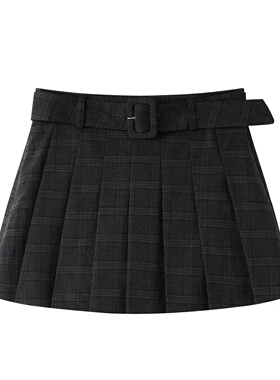 3056{艾}女装2025初秋格纹半裙千鸟格纹A字半身裙高腰百搭学院风