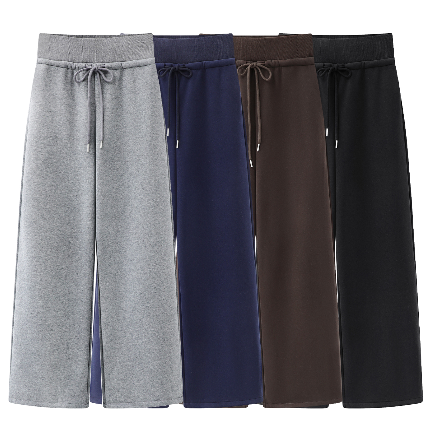 窄版加绒运动阔腿裤女2025冬小个子蚂蚁腰抽绳宽松休闲卫裤直筒裤