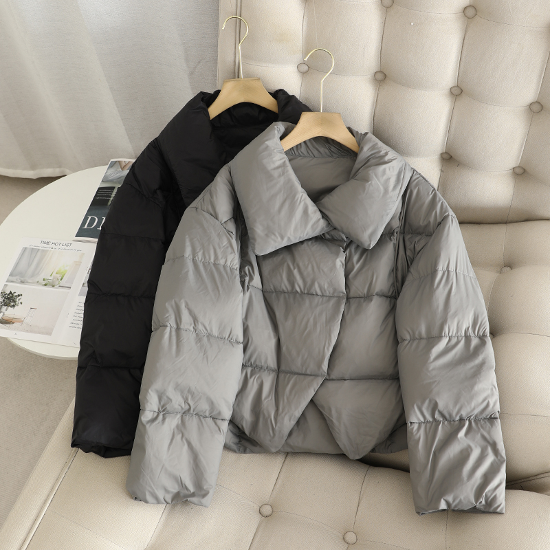 通勤短款立领面包羽绒服
