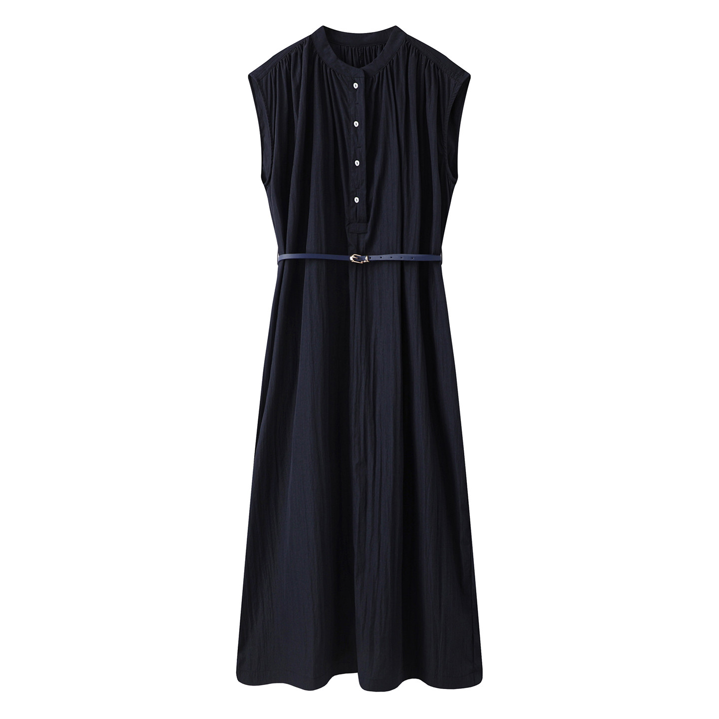 檬系！2025夏高级感气质通勤极简风收腰修身显瘦衬衫无袖连衣裙女