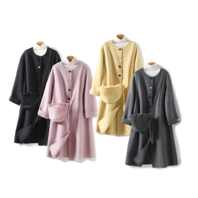 高级感减龄双面羊绒大衣女士秋冬季小个子韩系羊毛中长款毛呢外套