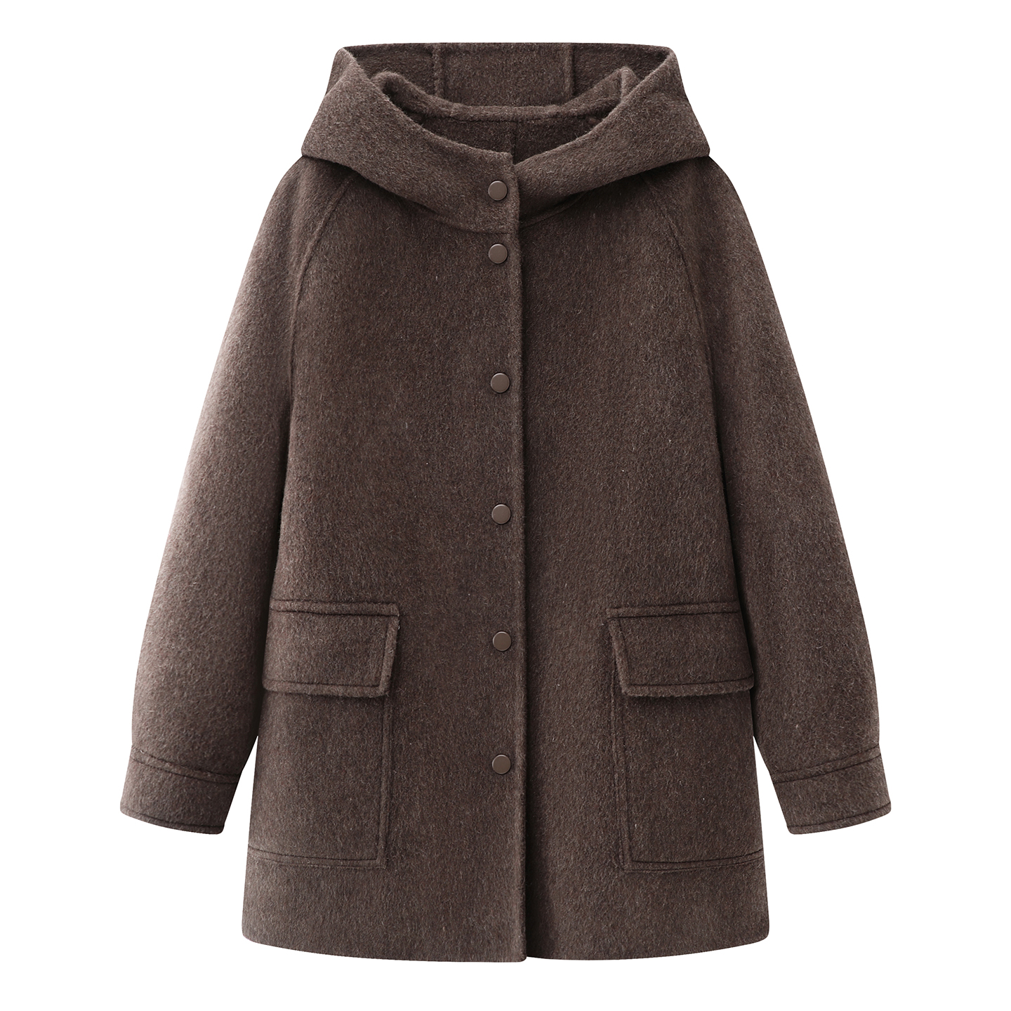 麦系の2025冬新款复古气质宽松显瘦百搭小个子双面毛呢大衣外套女