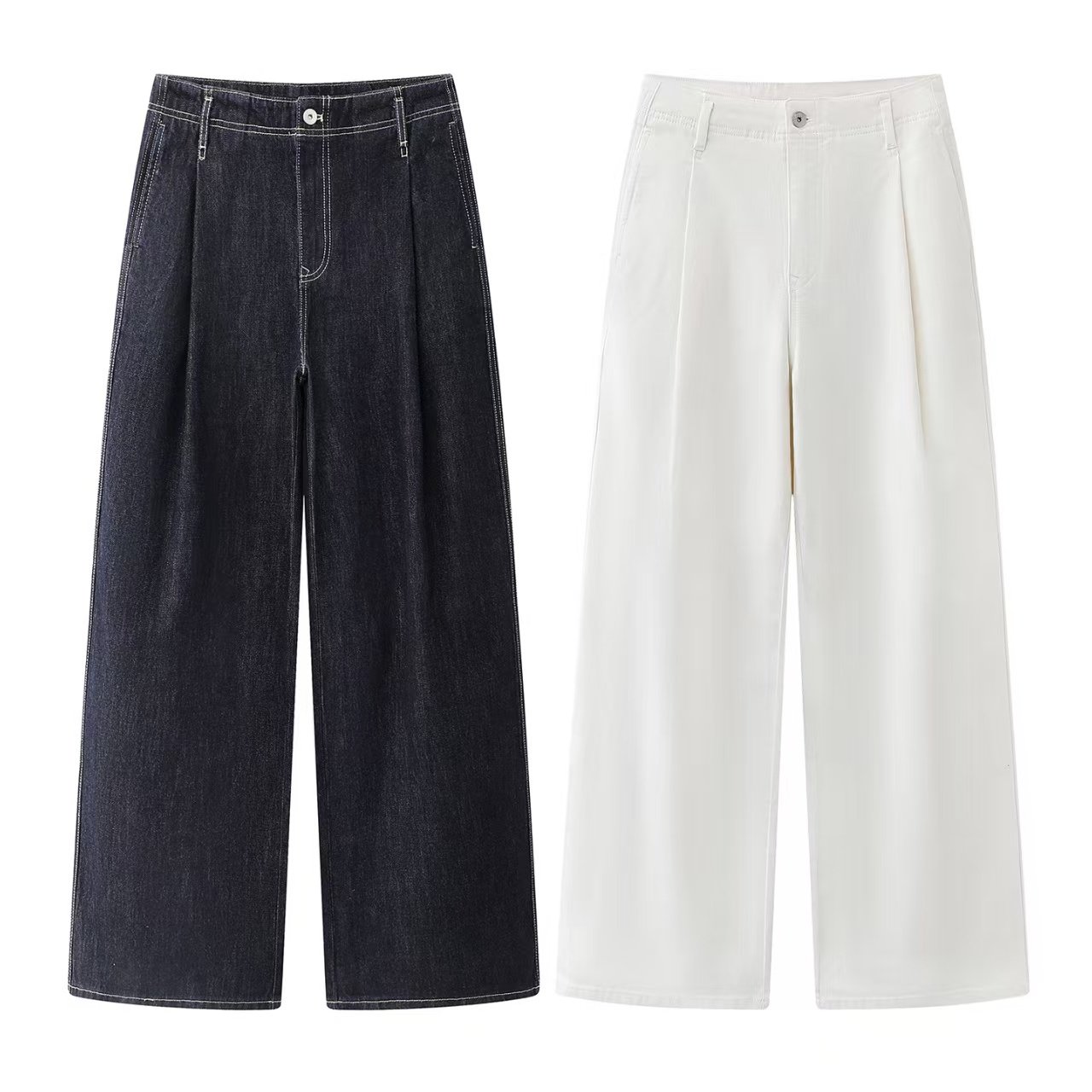 鸟家！2026春季新款百搭复古直筒牛仔裤女高腰显瘦阔腿牛仔长裤,女装/女士精品,牛仔裤,淘宝优惠券,粉丝福利购,淘宝优惠卷