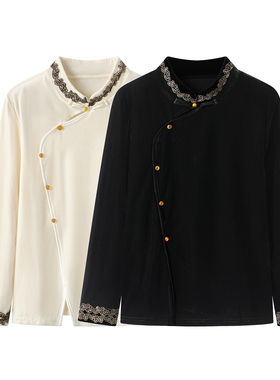 新中式国风黑色丝绒上衣女2025年新款春秋复古高级感斜襟盘扣上衣