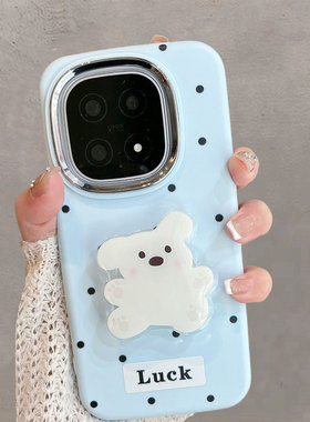 适用于iqoo15手机壳V2505A镜头不包vivoiqoo15波点小狗爱酷十五带支架iq0015可爱女icoo蓝色ipoo防摔iqqo软壳