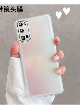 适用于华为荣耀30pro手机壳30p0r+带镜头膜ebg一an00透明ebgan10曲屏p30por十新款女三零pr0加全包防摔软壳男