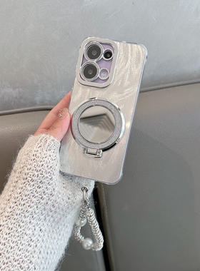 适用于opporeno13手机壳新款女0pp0reno13pro简约pkm110带支架pkk110镜子oppor13por高级感opopreno全包防摔