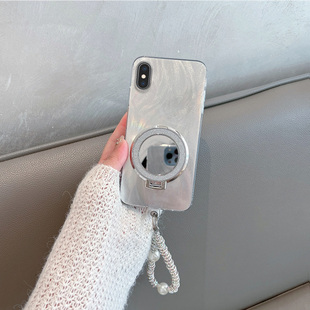 适用于苹果x手机壳xs新款 xsmax女xr简约iphonex带支架iponex镜子8x高级感ix手绳ipx叉r全包rx防摔10xmax大x