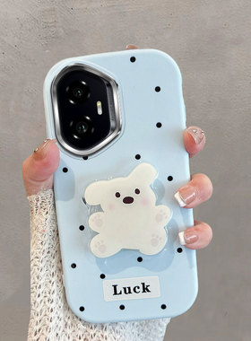 适用于华为荣耀300手机壳honor300pro不包镜头ultra波点amm-an00小狗带支架x300可爱蓝色p300por防摔软壳女u